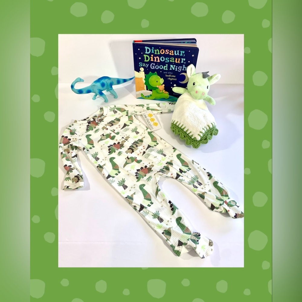 Tyrannosaurus Rex Dinosaur Crochet Lovely Security Blanket Playsuit & Book Set